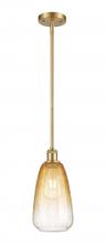 Innovations Lighting 516-1S-SG-G480-6AM - Brookhaven Almond - 1 Light - 6 inch - Satin Gold - Stem hung - Mini Pendant