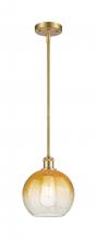 Innovations Lighting 516-1S-SG-G483-8AM - Brookhaven Globe - 1 Light - 8 inch - Satin Gold - Stem hung - Mini Pendant