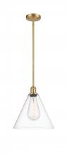 Innovations Lighting 516-1S-SG-GBC-122 - Berkshire - 1 Light - 12 inch - Satin Gold - Mini Pendant