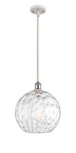Innovations Lighting 516-1S-WPC-G1215-12 - Athens Water Glass - 1 Light - 12 inch - White Polished Chrome - Mini Pendant