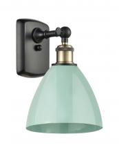Innovations Lighting 516-1W-BAB-MBD-75-SF - Plymouth - 1 Light - 8 inch - Black Antique Brass - Sconce