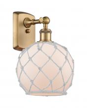 Innovations Lighting 516-1W-BB-G121-8RW - Farmhouse Rope - 1 Light - 8 inch - Brushed Brass - Sconce