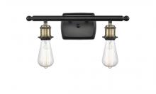 Innovations Lighting 516-2W-BAB - Bare Bulb - 2 Light - 16 inch - Black Antique Brass - Bath Vanity Light