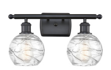 Innovations Lighting 516-2W-BK-G1213-6CL - Athens Deco Swirl - 2 Light - 16 inch - Matte Black - Bath Vanity Light