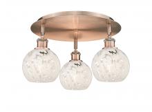 Innovations Lighting 516-3C-AC-G1216-6WM - White Mouchette - 3 Light - 18 inch - Antique Copper - Semi-Flush Mount