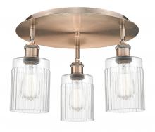 Innovations Lighting 516-3C-AC-G342 - Hadley - 3 Light - 16 inch - Antique Copper - Semi-Flush Mount