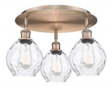 Innovations Lighting 516-3C-AC-G362 - Waverly - 3 Light - 18 inch - Antique Copper - Semi-Flush Mount