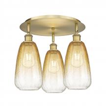 Innovations Lighting 516-3C-BB-G480-6AM - Brookhaven Almond - 3 Light - 18 inch - Brushed Brass - Semi-Flush Mount