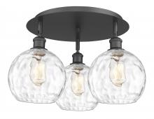 Innovations Lighting 516-3C-BK-G1215-8 - Athens Water Glass - 3 Light - 20 inch - Matte Black - Semi-Flush Mount