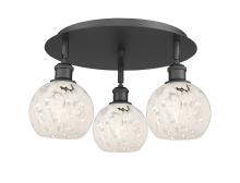 Innovations Lighting 516-3C-BK-G1216-6WM - White Mouchette - 3 Light - 18 inch - Matte Black - Semi-Flush Mount