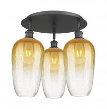 Innovations Lighting 516-3C-BK-G484-7AM - Brookhaven Flute - 3 Light - 19 inch - Matte Black - Semi-Flush Mount