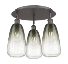 Innovations Lighting 516-3C-OB-G480-6SL - Brookhaven Almond - 3 Light - 18 inch - Oil Rubbed Bronze - Semi-Flush Mount