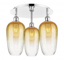 Innovations Lighting 516-3C-PC-G484-7AM - Brookhaven Flute - 3 Light - 19 inch - Polished Chrome - Semi-Flush Mount