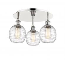 Innovations Lighting 516-3C-PN-G1013 - Belfast - 3 Light - 18 inch - Polished Nickel - Semi-Flush Mount