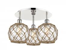 Innovations Lighting 516-3C-PN-G122-8RB - Farmhouse Rope - 3 Light - 20 inch - Polished Nickel - Flush Mount