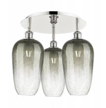 Innovations Lighting 516-3C-PN-G484-7SL - Brookhaven Flute - 3 Light - 19 inch - Polished Nickel - Semi-Flush Mount