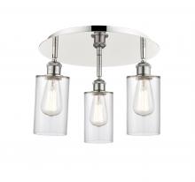 Innovations Lighting 516-3C-PN-G802 - Clymer - 3 Light - 16 inch - Polished Nickel - Semi-Flush Mount