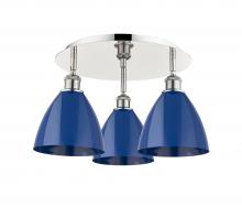 Innovations Lighting 516-3C-PN-MBD-75-BL - Plymouth - 3 Light - 19 inch - Polished Nickel - Semi-Flush Mount