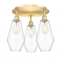 Innovations Lighting 516-3C-SG-G652-7 - Cindyrella - 3 Light - 19 inch - Satin Gold - Semi-Flush Mount