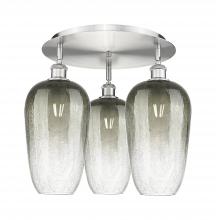 Innovations Lighting 516-3C-SN-G484-7SL - Brookhaven Flute - 3 Light - 19 inch - Satin Nickel - Semi-Flush Mount