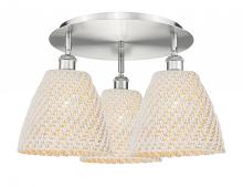 Innovations Lighting 516-3C-SN-NBD-9-NAT - Bristol Natural - 3 Light - 21 inch - Satin Nickel - Semi-Flush Mount