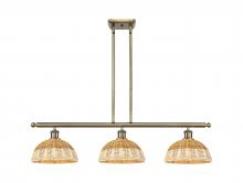 Innovations Lighting 516-3I-AB-NBD2-9-NAT - Bristol Natural II - 3 Light - 36 inch - Antique Brass - Stem Hung - Island Light