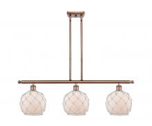 Innovations Lighting 516-3I-AC-G121-8RW - Farmhouse Rope - 3 Light - 36 inch - Antique Copper - Cord hung - Island Light