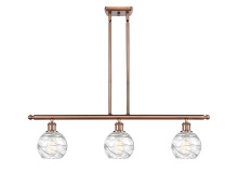 Innovations Lighting 516-3I-AC-G1213-6CL - Athens Deco Swirl - 3 Light - 36 inch - Antique Copper - Stem Hung - Island Light