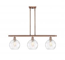 Innovations Lighting 516-3I-AC-G1215-8 - Athens Water Glass - 3 Light - 36 inch - Antique Copper - Cord hung - Island Light