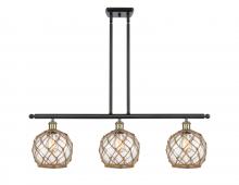 Innovations Lighting 516-3I-BAB-G122-8RB - Farmhouse Rope - 3 Light - 36 inch - Black Antique Brass - Cord hung - Island Light