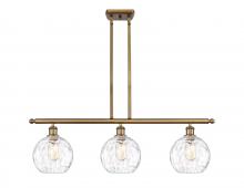 Innovations Lighting 516-3I-BB-G1215-8-LED - Athens Water Glass - 3 Light - 36 inch - Brushed Brass - Stem hung - Island Light