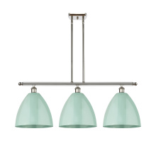 Innovations Lighting 516-3I-PN-MBD-12-SF - Plymouth - 3 Light - 39 inch - Polished Nickel - Stem hung - Island Light