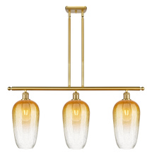 Innovations Lighting 516-3I-SG-G484-7AM - Brookhaven Flute - 3 Light - 36 inch - Satin Gold - Stem Hung - Island Light