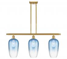 Innovations Lighting 516-3I-SG-G484-7SB - Brookhaven Flute - 3 Light - 36 inch - Satin Gold - Stem Hung - Island Light
