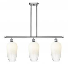 Innovations Lighting 516-3I-SN-G484-7OP - Brookhaven Flute - 3 Light - 36 inch - Brushed Satin Nickel - Stem Hung - Island Light