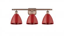 Innovations Lighting 516-3W-AC-MBD-75-RD - Plymouth - 3 Light - 28 inch - Antique Copper - Bath Vanity Light