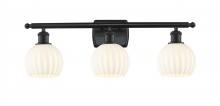 Innovations Lighting 516-3W-BK-G1217-6WV - White Venetian - 3 Light - 26 inch - Matte Black - Bath Vanity Light