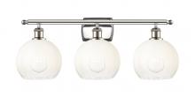 Innovations Lighting 516-3W-PN-G483-8OP - Brookhaven Globe - 3 Light - 28 inch - Polished Nickel - Bath Vanity Light