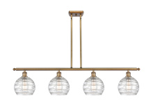 Innovations Lighting 516-4I-BB-G1213-8CL - Athens Deco Swirl - 4 Light - 48 inch - Brushed Brass - Stem Hung - Island Light
