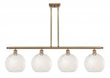 Innovations Lighting 516-4I-BB-G1216-10WM - White Mouchette - 4 Light - 48 inch - Brushed Brass - Stem Hung - Island Light