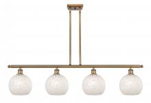 Innovations Lighting 516-4I-BB-G1216-8WM - White Mouchette - 4 Light - 48 inch - Brushed Brass - Stem Hung - Island Light