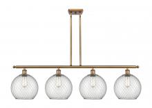 Innovations Lighting 516-4I-BB-G122-10CSN - Farmhouse Chicken Wire - 4 Light - 48 inch - Brushed Brass - Stem hung - Island Light