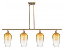 Innovations Lighting 516-4I-BB-G484-7AM - Brookhaven Flute - 4 Light - 48 inch - Brushed Brass - Stem Hung - Island Light