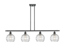 Innovations Lighting 516-4I-BK-G1213-8CL - Athens Deco Swirl - 4 Light - 48 inch - Matte Black - Stem Hung - Island Light