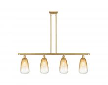 Innovations Lighting 516-4I-SG-G480-6AM - Brookhaven Almond - 4 Light - 48 inch - Satin Gold - Stem Hung - Island Light