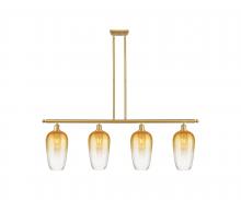 Innovations Lighting 516-4I-SG-G484-7AM - Brookhaven Flute - 4 Light - 48 inch - Satin Gold - Stem Hung - Island Light