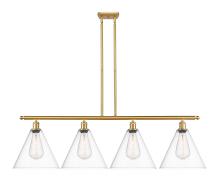 Innovations Lighting 516-4I-SG-GBC-122 - Berkshire - 4 Light - 50 inch - Satin Gold - Stem hung - Island Light