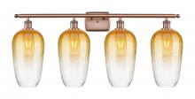 Innovations Lighting 516-4W-AC-G484-7AM - Brookhaven Flute - 4 Light - 37 inch - Antique Copper - Bath Vanity Light