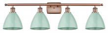 Innovations Lighting 516-4W-AC-MBD-75-SF - Plymouth - 4 Light - 38 inch - Antique Copper - Bath Vanity Light