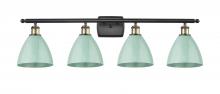 Innovations Lighting 516-4W-BAB-MBD-75-SF - Plymouth - 4 Light - 38 inch - Black Antique Brass - Bath Vanity Light